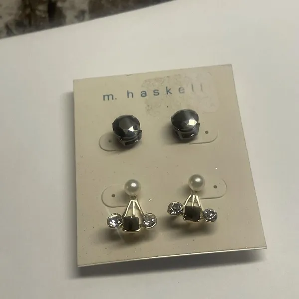 NWT M. Haskell Pierced Earrings Rhinestone - Image 5