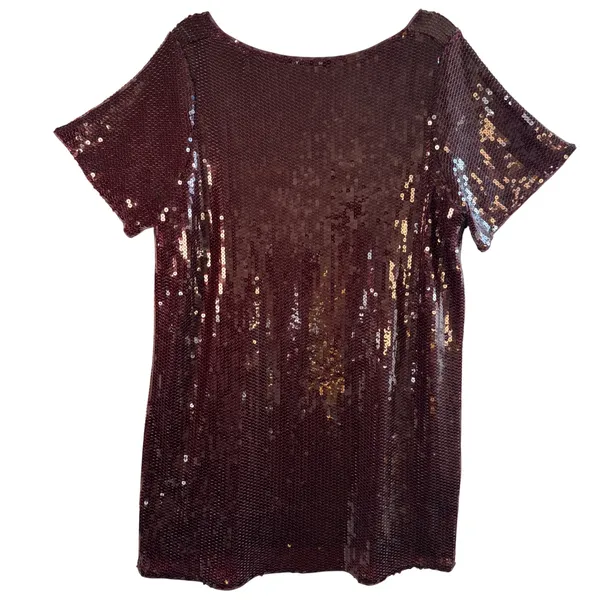 Abercrombie & Fitch‎ Sequin Mini Dress Burgundy Maroon Open Back XLP Party Glam - Image 2