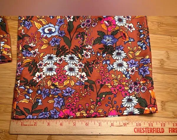 Anthropologie Maeve Floral Flower Power Wide Leg High Waist Crop Pants|Size:14 - Image 6