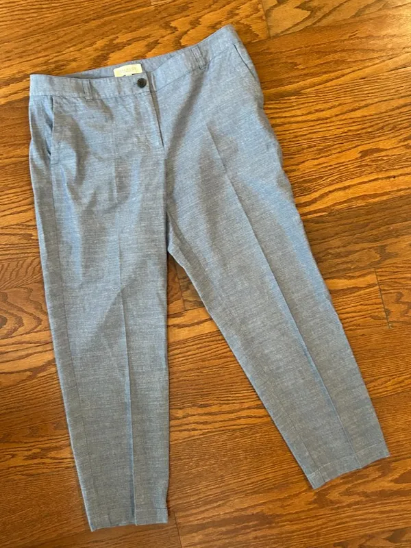 Talbots Chambray Casual Pants Trousers Size 12 Petite Preppy Minimalist Straight - Image 2