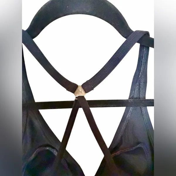 NAUTICA Black Sports Bra Swim Top Sz 6 - Image 3