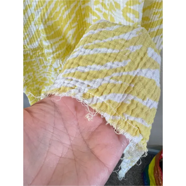 Nation LTD Yellow Animal Print Cotton Mini Dress Womens XS Casual Summer Beachy - Image 7
