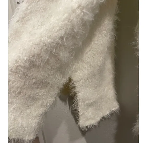 OFFLINE White Fuzzy Eyelash Turtleneck Pullover Sweater - Image 4