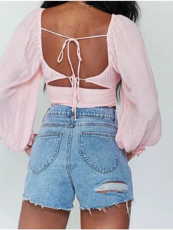 Princess Polly Feels Like Summer Denim Shorts Blue Size 10 - Image 2