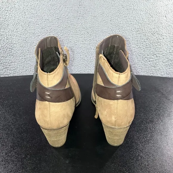 Franco Sarto Ankle Boots‎ Women 8.5 Chunky Leather Ankle Academia Chic Bootie - Image 5