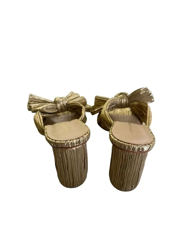 Loeffler Randall Penny Gold Pleated Bow Heel 6.5 - Image 5