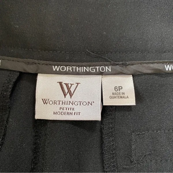 Worthington modern fit women’s black dress pants size 6 Petite button zip hook - Image 8