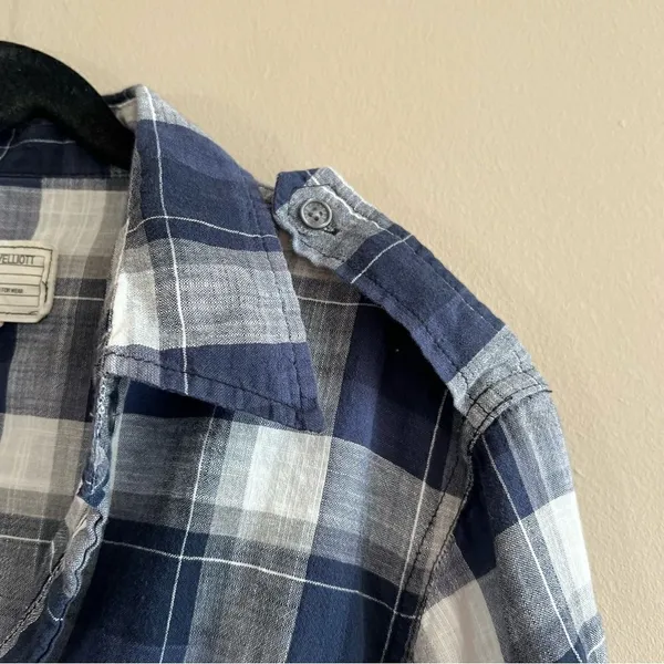 ✨ Current/Elliott Women’s‎ Blue White Plaid The Perfect Shirt Venice Plaid 1 S - Image 3