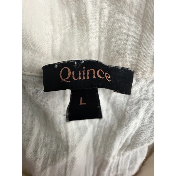 Quince Shirt Womens Large Gauze Button Collared Blouse 100% Cotton #FF9-3 - Image 3
