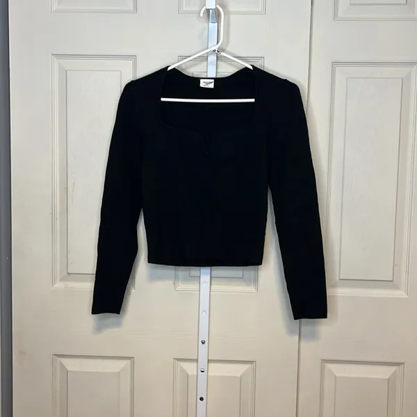 Abercrombie & Fitch Sweetheart Neckline Top Black Size Small - Image 6