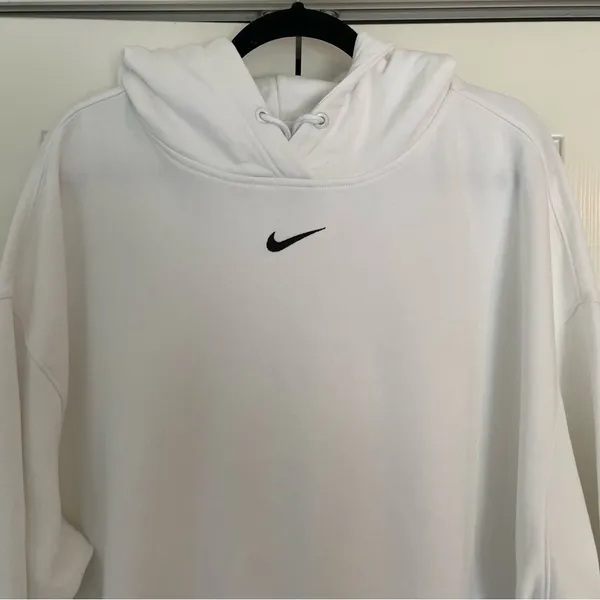 Nike Sportswear Oversized Fleece Hoodie Center Swoosh White Sz XXL - Image 8