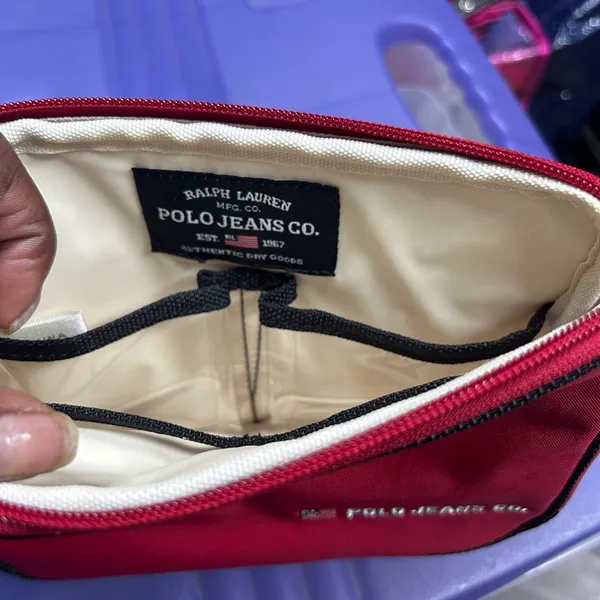 Ralph Lauren Polo Jeans Co. Red and Black Travel Case Makeup Bag Toiletries bag - Image 7