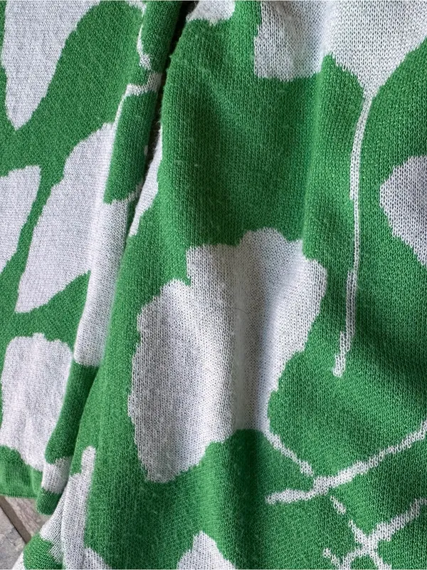 DVF for Target Ginkgo Leaf Green Knit Wrap Dress Mini Sweater Dress Medium M - Image 10