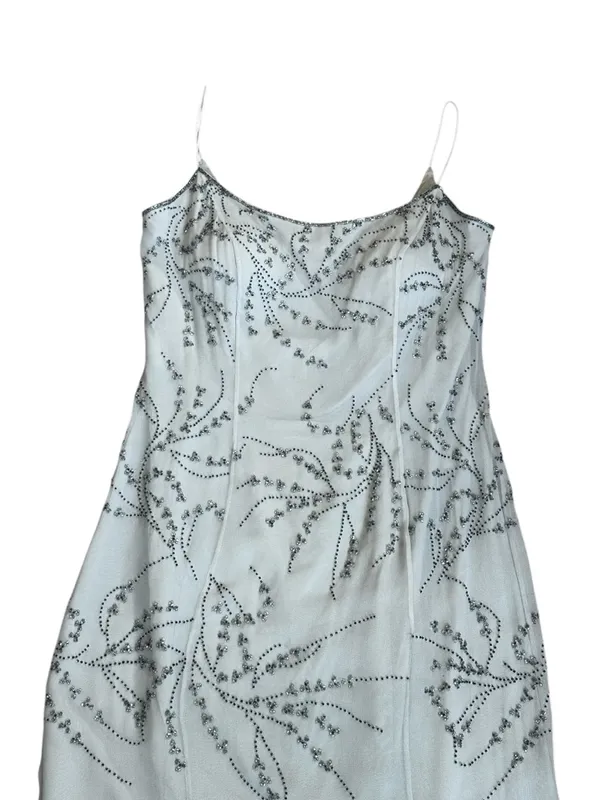 Le Gala By Mon Cheri Gray Silk Beaded Dress Size 8 Cocktail Party Prom Evening - Image 6