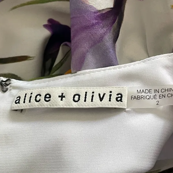 Alice‎ + Olivia Kirby Faux-Wrap Floral Flounce Dress - Image 13