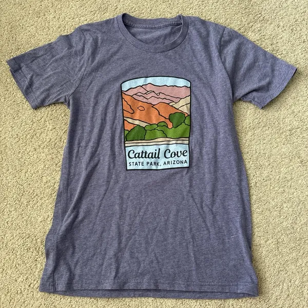 Graphic Cattail Cove State Park Arizona Tee - Purple - Image 2