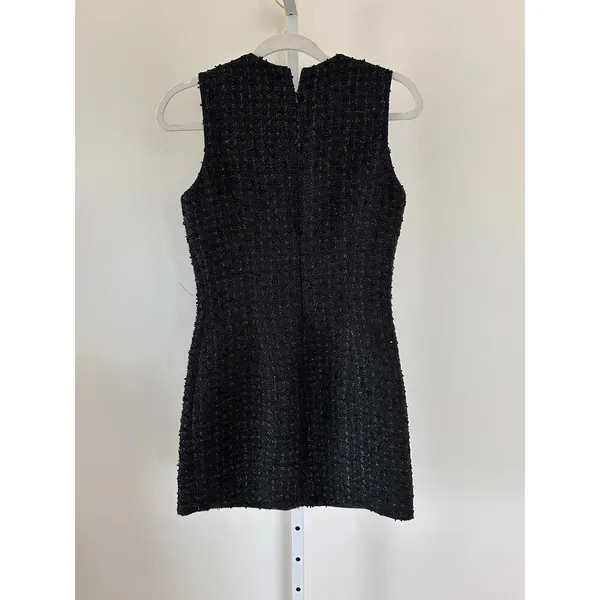 Amanda Uprichard Tweed Black Mini Dress size Small - Image 3