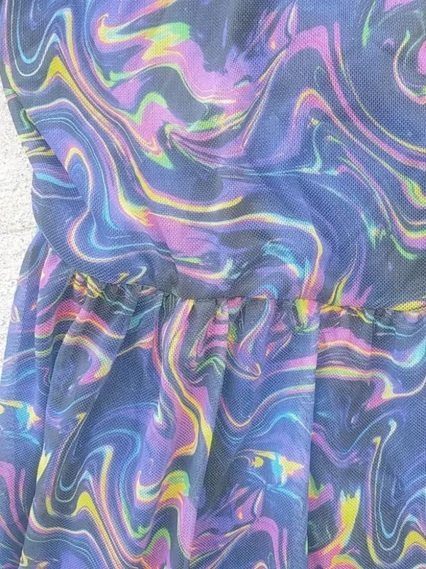Hot Topic S Cosmic Purple Witchy Mesh Stretch Dress - Image 4