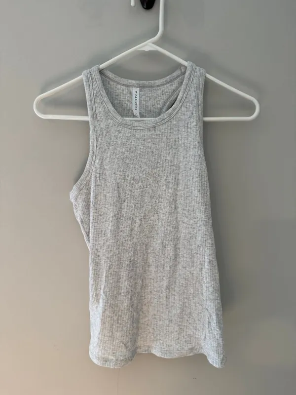 Fabletics Modal Rib Built-In Bra Tank Gray M - Image 3