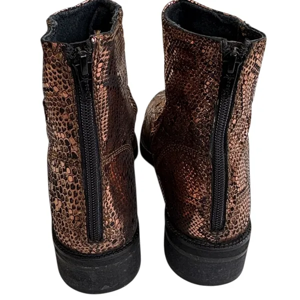 EUC Free People Leather Amarone Cooper Snakeskin Boots Size 7.5 - Image 7