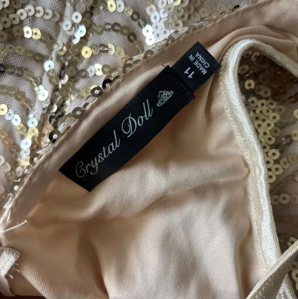 Boutique Gold Sequin Dress - Image 2
