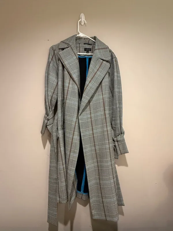 Topshop Trench Coat Plaid  - Image 3