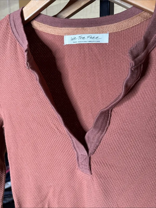 NWT Free People We The Free Mikah Layering Cuff Thermal Top Autumn Combo Small - Image 14
