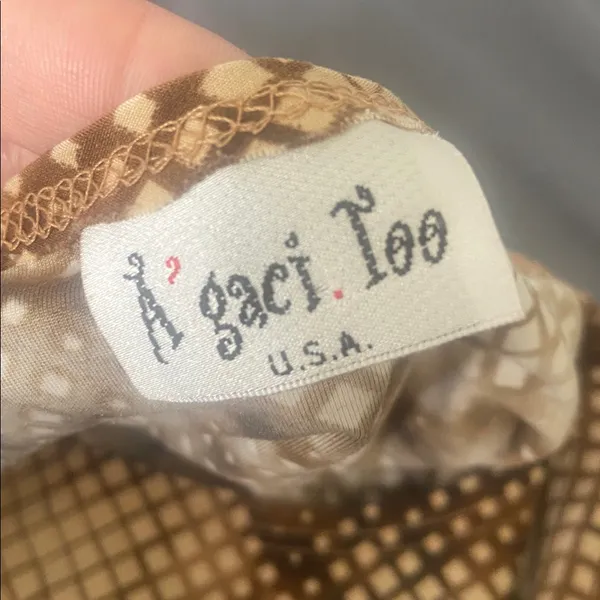A'Gaci Sleeveless Brown Geo Print Tank - Image 6