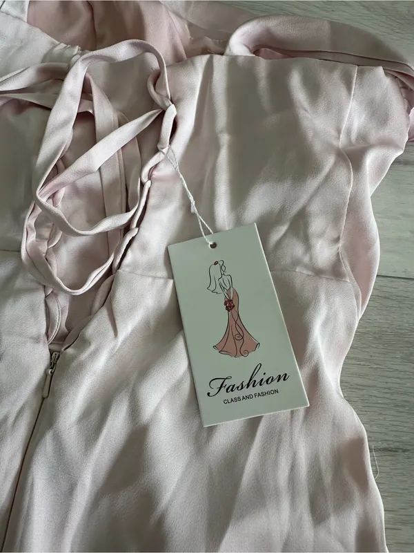 Satin Square Neckline Mini Dress Pink Size 4 NWT - Image 6