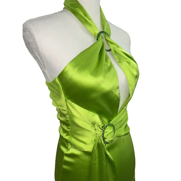 Khanums X Rrevolve Kenisei Halter Gown in Limeade XSmall New Womens Maxi Dress - Image 7
