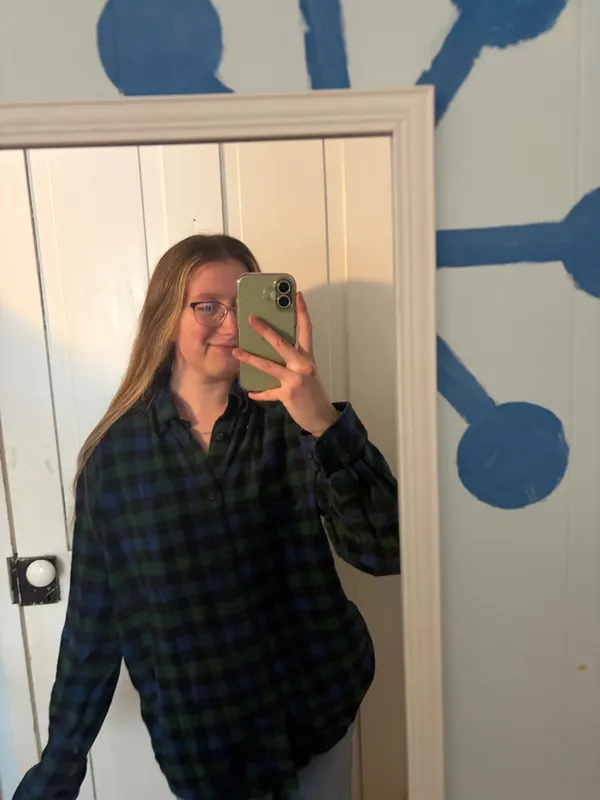 Eddie Bauer blue and green cotton flannel - Image 2