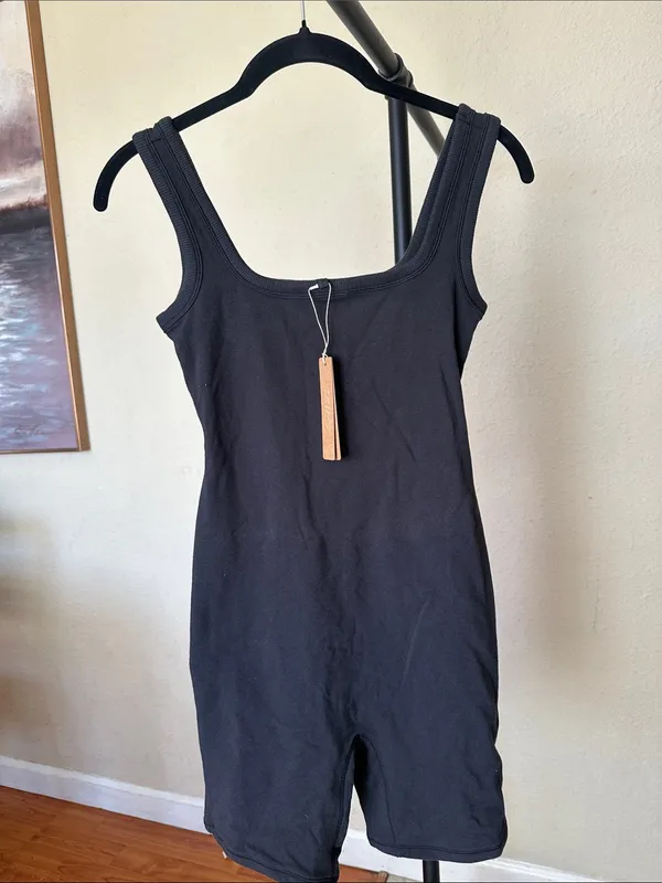 SKIMS Cotton Jersey Maternity Onesie | Soot Size XXS NWT - Image 3