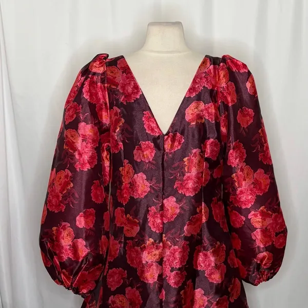 NWT!! Anthropologie BHLDN Aliana V Neck Floral Organza Mini Dress Large - Image 10