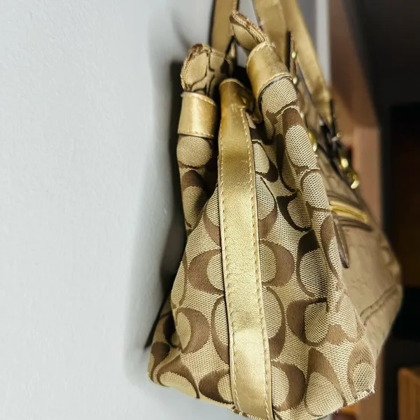 COACH Women's Brown Penelope Signature Leather Duffle Hobo Shoulder Handbag - Image 8
