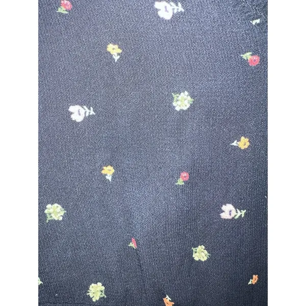 Sanctuary Anthropologie Women Top L Black Floral Ruffle Lined Smocked Blouse - Image 3
