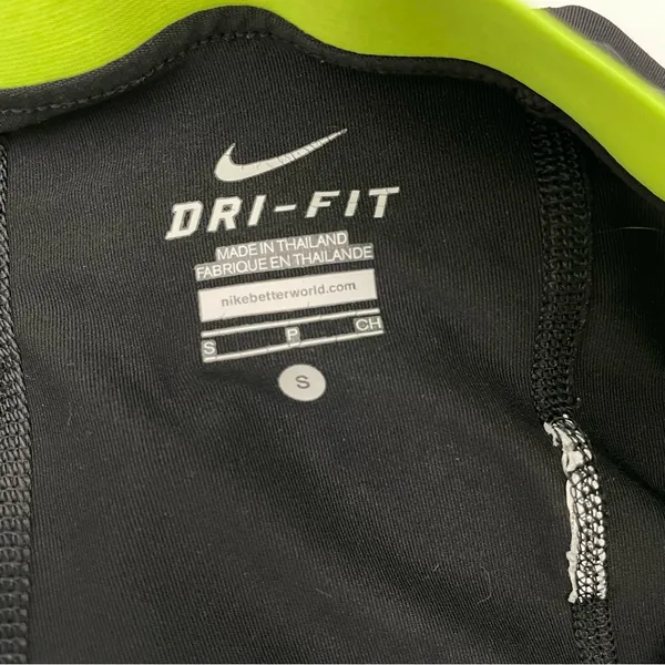 Nike Shorts Running Layers Black Neon Band Women Size‎ Small Fitted Mesh Stretch - Image 3