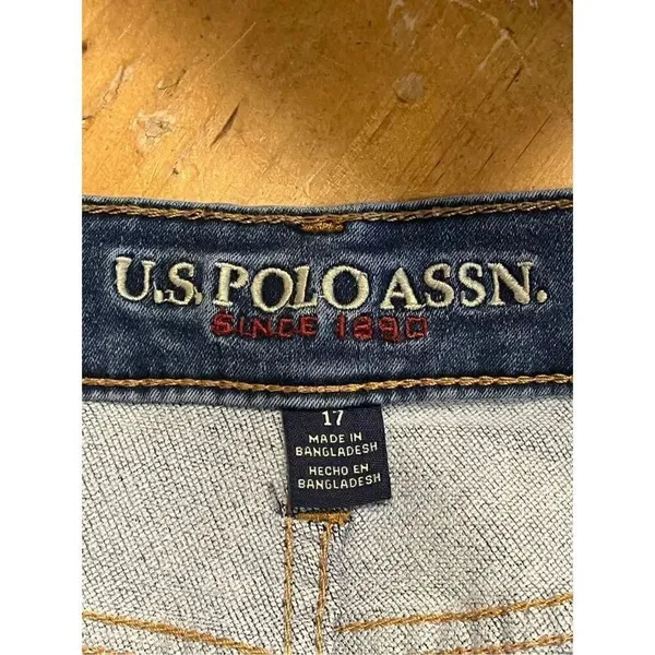US POLO ASSN HIGH-RISE Skinny Jeans Med Wash size 17 (3495) Read - Image 8