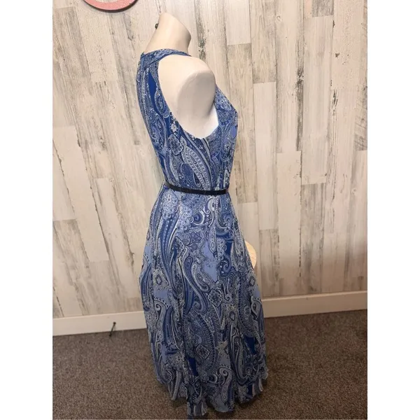 Tommy Hilfiger Blue Paisley Halter Maxi Dress Size 6 - Image 6