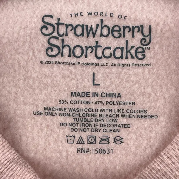 Strawberry Shortcake "Sweet Love" Pink Graphic‎ Sweatshirt Women's Size Large - Image 5