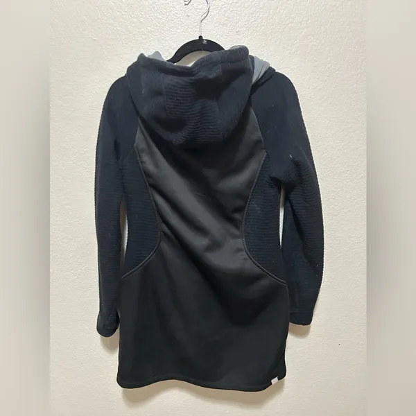Bench Black Longline Softshell Fleeced Lined Hoodie Jacket Size Large Zip Up - Image 4