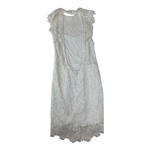 Free People size medium white lace mini dress new bridal anthro open back - Image 3