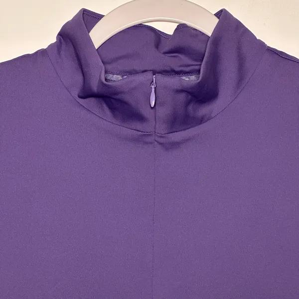 Tommy Bahama IslandZone Purple Short Sleeve Mock Neck Zip Golf Polo Shirt Medium - Image 9