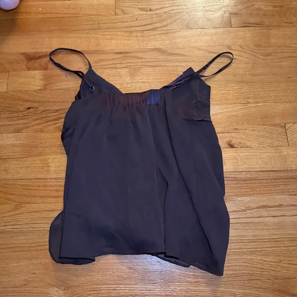Mixit Petite Babydoll Cami Top Size PL Brown Y2K Chiffon Satin Bow Camisole - Image 2