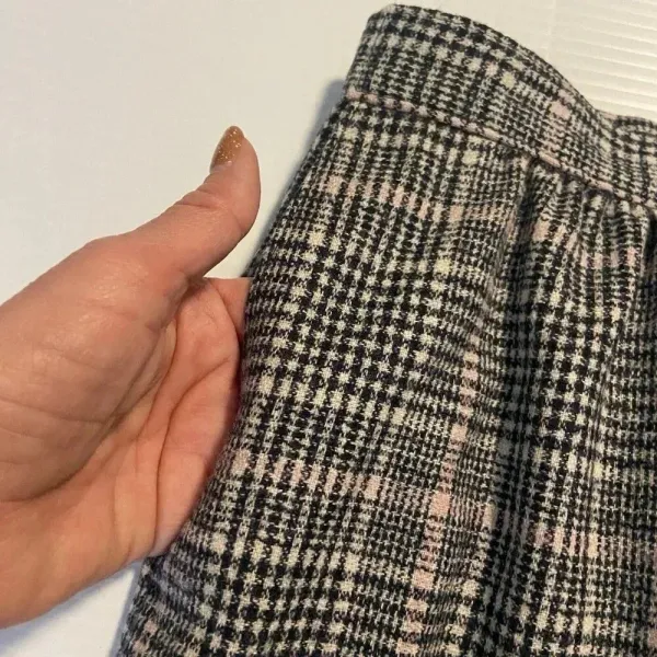 VINTAGE Pendleton Size 6 Wool Plaid Tartan‎ Midi Skirt USA Blue Tan A-line - Image 9