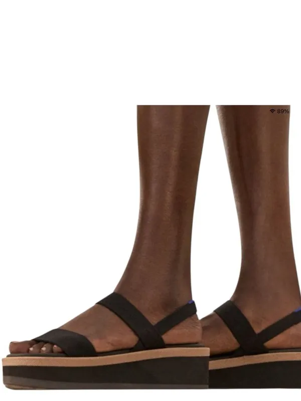 Rothy's The Lightweight Wedge Sandals, Black, Size 10.5, NWT No box - Image 3