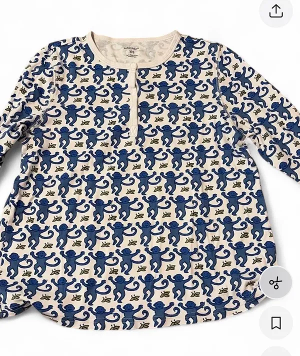 Roller Rabbit Pajamas Monkey Blue Long Sleeve - Image 5