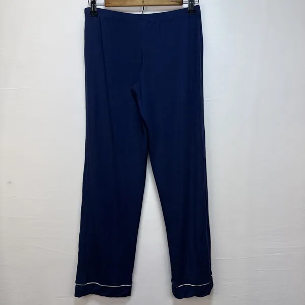 Eberjey Womens Gisele Tencel Modal Long Sleeve PJ Set Size XS Navy Ivory Pajamas - Image 6