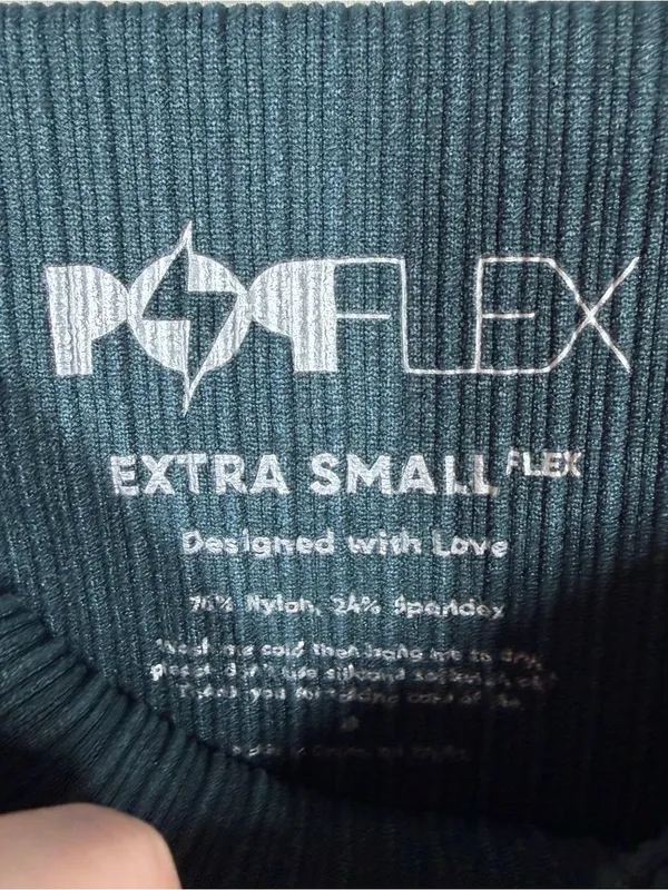 Popflex Dark Green Crossover Waist High Rise Leggings‎ - Image 3