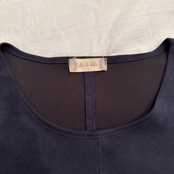 Altar’d State Navy Blue Micro-Sued Shift Dress - Small - Image 4