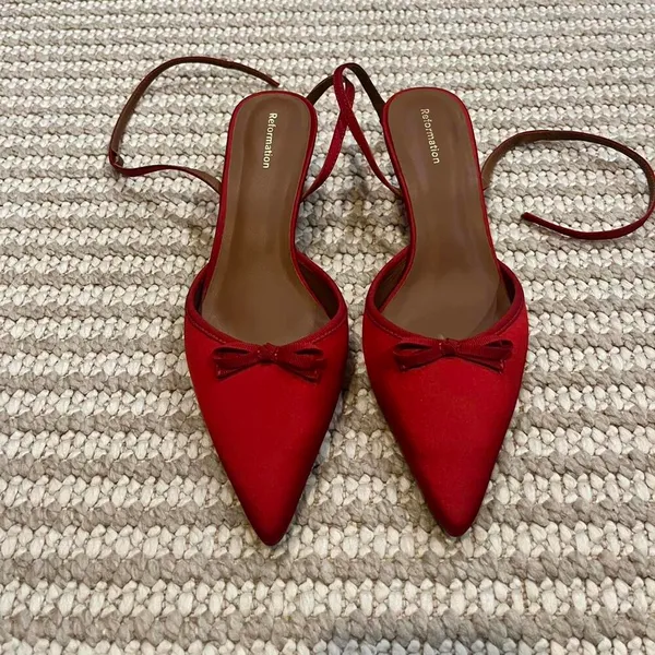 Reformation Wade 50MM Satin Kitten Heels - Image 6